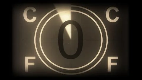 3D rendering of a monochrome old and grained universal countdown leader Stock Illustration