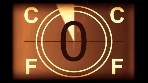 3D rendering of a monochrome old and grained universal countdown leader Stock Illustration