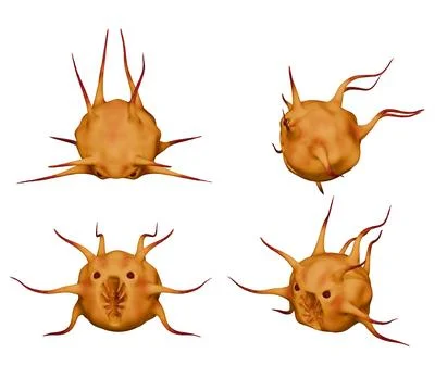 3D rendering of a monster design isolated on a white background. Illustrazione stock