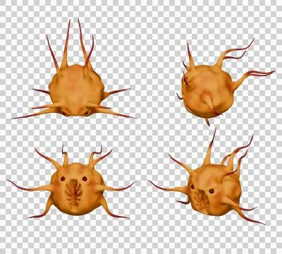 3D rendering of a monster design isolated on a transparent background. PNG Stock Illustration