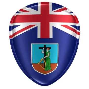 3d rendering of a Montserrat flag icon. Stock Illustration