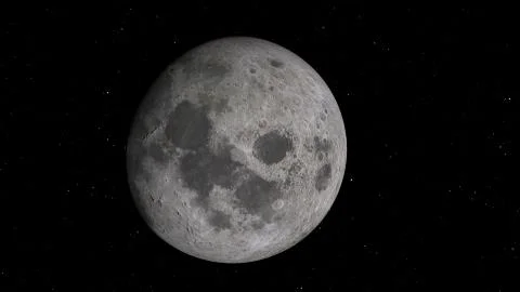3D rendering of the Moon against the background of space with the illuminatio Stock Photos