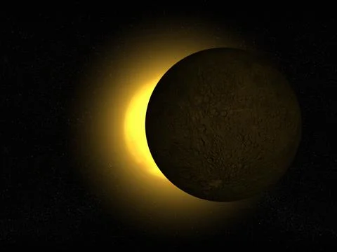3D rendering of a moon eclipse Stock Illustration