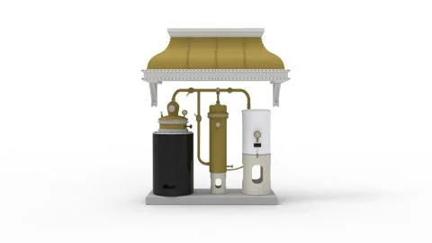 3d rendering of a moonshine still isolated in white background Stock Illustration