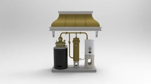 3d rendering of a moonshine still isolated in white background Stock Illustration