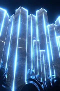 3d Rendering Motion graphic of modern city, smart city concept Stock Illustration