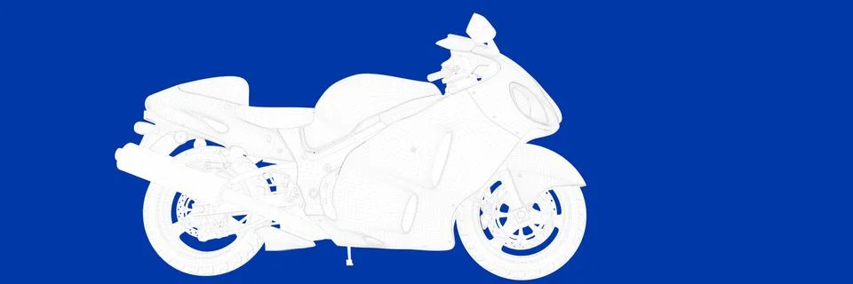 3d rendering of a motor on a blue background blueprint Stock Illustration