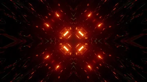 3D rendering of the movement of kaleidoscopic futuristic elements of lightning Stock Footage 148726656
