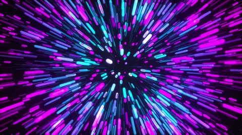 3d rendering movement through stars. Hyper jump into another galaxy. Speed of Stock Illustration