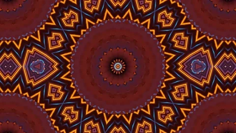 This is a 3d rendering of moving tribal art patterns on a vj loop Stock Footage 160552345