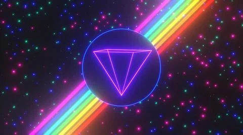 3D Rendering. Multi-colored rainbow on a colorful background. Vintage seamles Stock Illustration