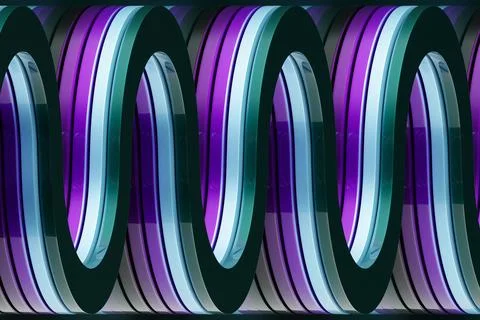 3D rendering of a multi-colored wavy pattern イラスト素材