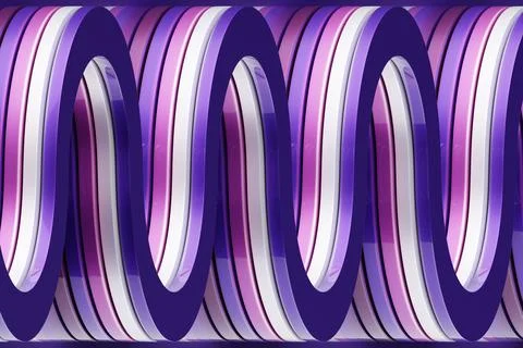 3D rendering of a multi-colored wavy pattern Stock Photos
