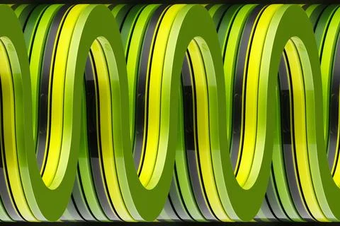 3D rendering of a multi-colored wavy pattern Stock Photos