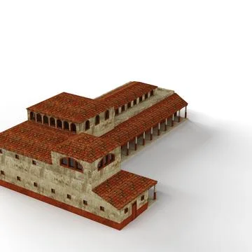 3D rendering of a multi-story building model with various windows isolated on a Fotos de archivo