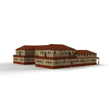 3D rendering of a multi-story building model with various windows isolated on a Fotos de archivo