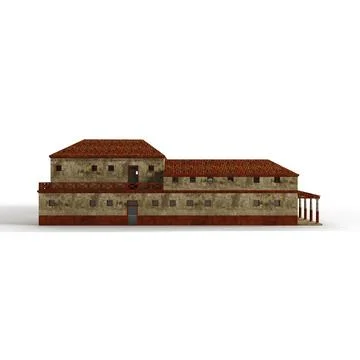 3D rendering of a multi-story building model with various windows isolated on a Fotos de archivo
