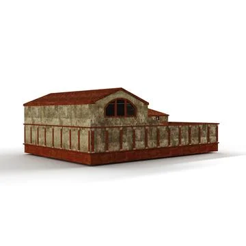 3D rendering of a multi-story building model with various windows isolated on a Fotos de archivo