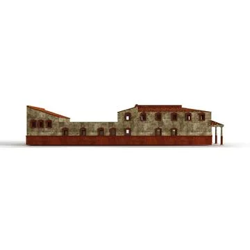 3D rendering of a multi-story building model with various windows isolated on a Fotos de archivo