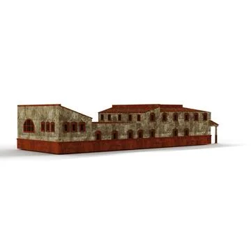 3D rendering of a multi-story building model with various windows isolated on a Fotos de archivo
