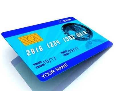 3d rendering of multi use  ATM CARD in white background Stock Illustration
