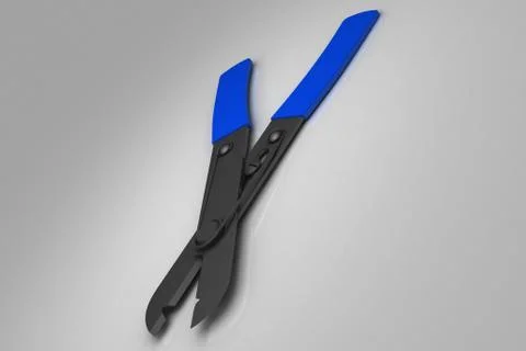 3d rendering of multi use  wire cutter in grey background Illustrazione stock