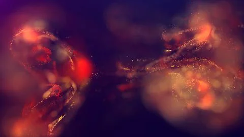3D rendering of a multicolored, vibrant, abstract cloud of particles in space Stock Illustration