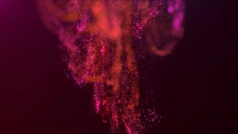 3D rendering of a multicolored, vibrant, abstract cloud of particles in space イラスト素材