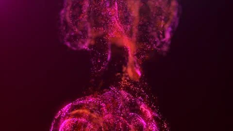 3D rendering of a multicolored, vibrant, abstract cloud of particles in space Stock Illustration