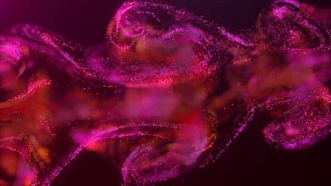 3D rendering of a multicolored, vibrant, abstract cloud of particles in space イラスト素材