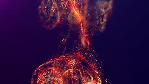 3D rendering of a multicolored, vibrant, abstract cloud of particles in space Stock Illustration