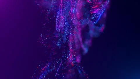 3D rendering of a multicolored, vibrant, abstract cloud of particles in space イラスト素材