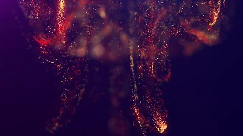 3D rendering of a multicolored, vibrant, abstract cloud of particles in space Illustrazione stock