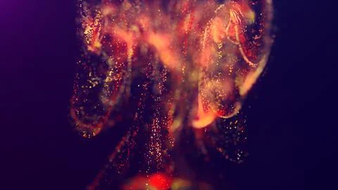 3D rendering of a multicolored, vibrant, abstract cloud of particles in space Stock Illustration
