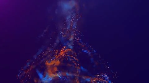 3D rendering of a multicolored, vibrant, abstract cloud of particles in space 스톡 일러스트