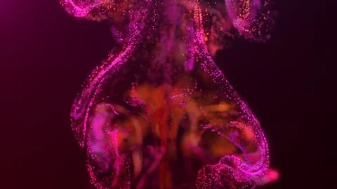 3D rendering of a multicolored, vibrant, abstract cloud of particles in space Stock Illustration