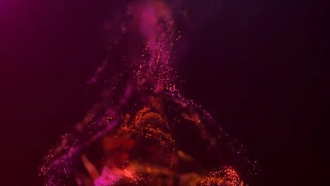 3D rendering of a multicolored, vibrant, abstract cloud of particles in space Illustrazione stock