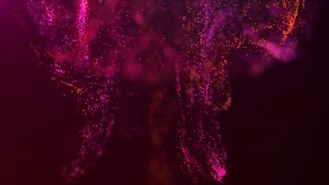 3D rendering of a multicolored, vibrant, abstract cloud of particles in space 스톡 일러스트
