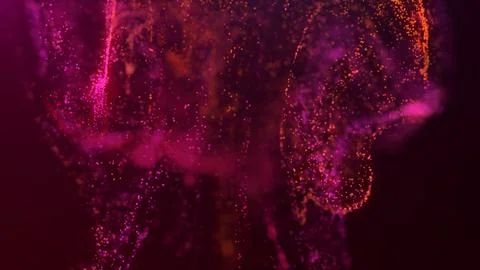 3D rendering of a multicolored, vibrant, abstract cloud of particles in space イラスト素材