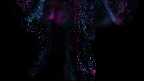 3D rendering of a multicolored, vibrant, abstract cloud of particles in space Stock Illustration