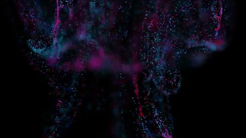 3D rendering of a multicolored, vibrant, abstract cloud of particles in space イラスト素材