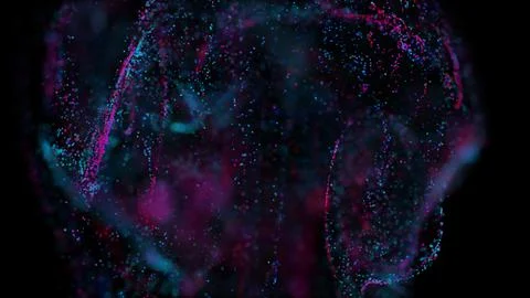 3D rendering of a multicolored, vibrant, abstract cloud of particles in space Stock Illustration