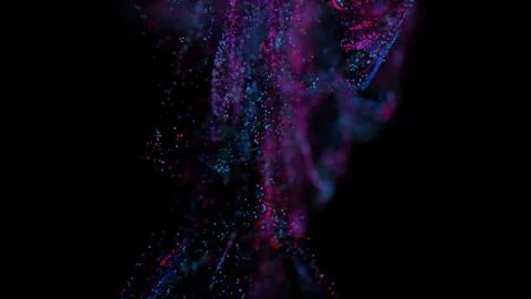 3D rendering of a multicolored, vibrant, abstract cloud of particles in space 스톡 일러스트