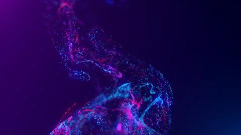 3D rendering of a multicolored, vibrant, abstract cloud of particles in space Stock Illustration