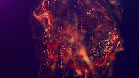 3D rendering of a multicolored, vibrant, abstract cloud of particles in space 스톡 일러스트