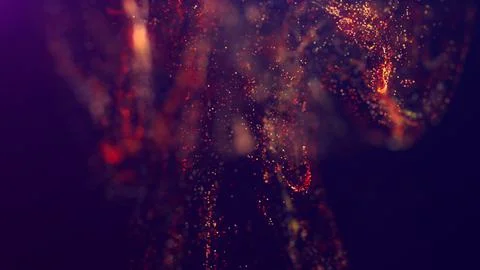 3D rendering of a multicolored, vibrant, abstract cloud of particles in space イラスト素材