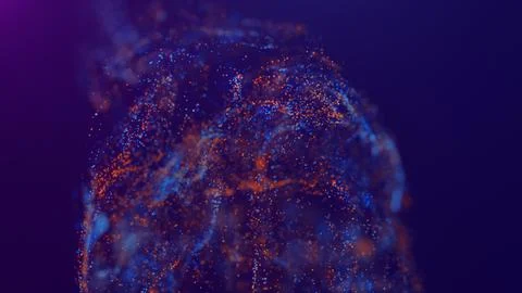 3D rendering of a multicolored, vibrant, abstract cloud of particles in space Stock Illustration