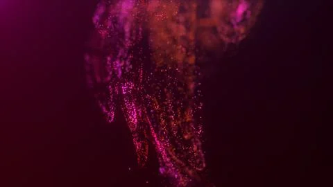 3D rendering of a multicolored, vibrant, abstract cloud of particles in space 스톡 일러스트