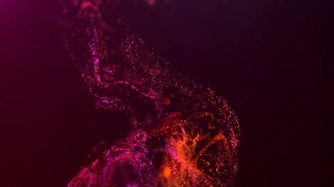 3D rendering of a multicolored, vibrant, abstract cloud of particles in space Stock Illustration