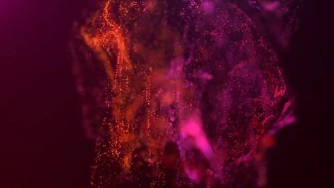 3D rendering of a multicolored, vibrant, abstract cloud of particles in space Illustrazione stock